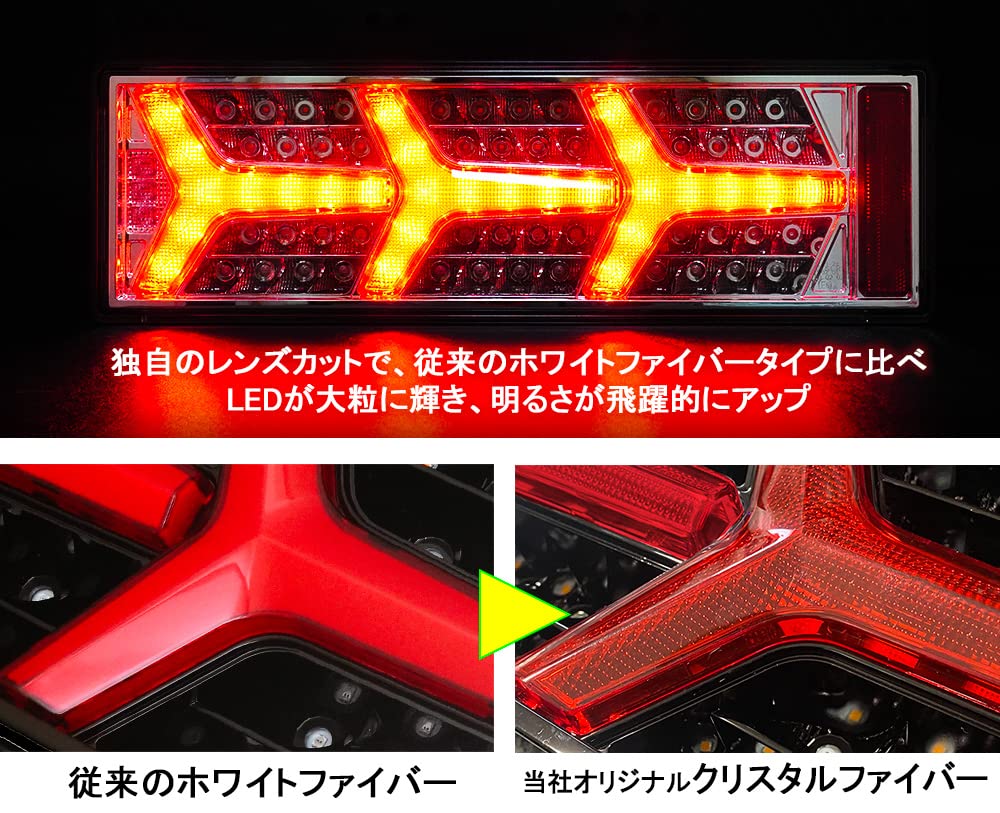 ナイトスター24V大型・中型 ユーロスタイルファイバー テールランプV2